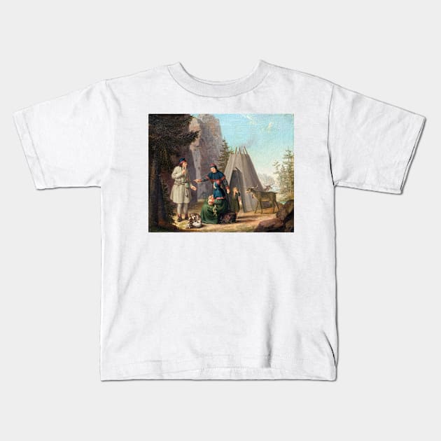 Pehr Hilleström The Costumes of the Lapponians Kids T-Shirt by pdpress